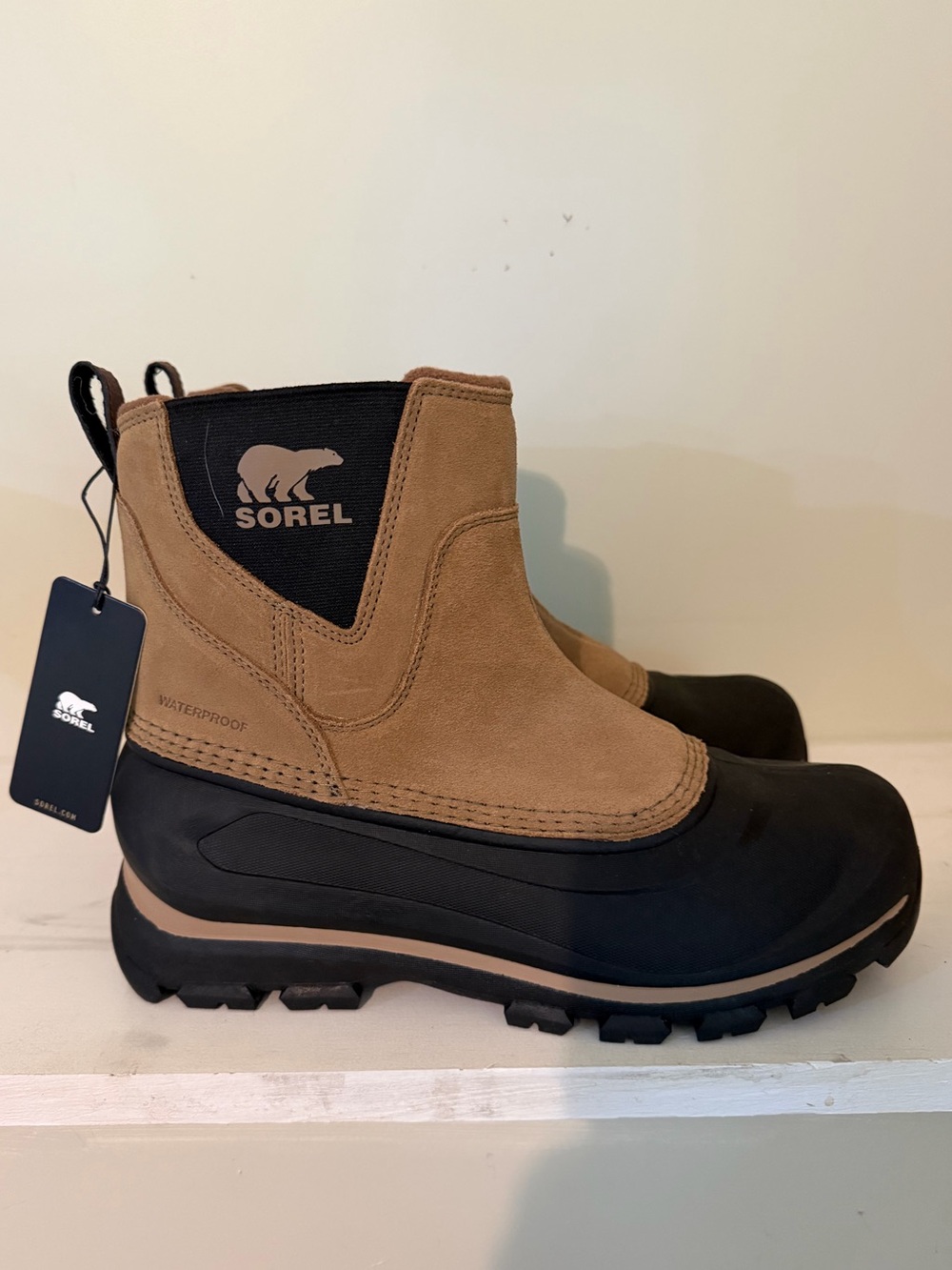 Sorel Brown and Black Insulated Chelsea Waterproof Boots